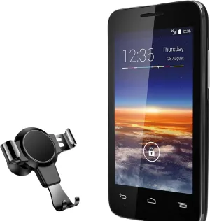 BoxWave Car Mount Compatible with Vodafone Smart First 6 - X-Switch Car Mount, Air Vent Mounted Holder Simple Minimal - Jet Black