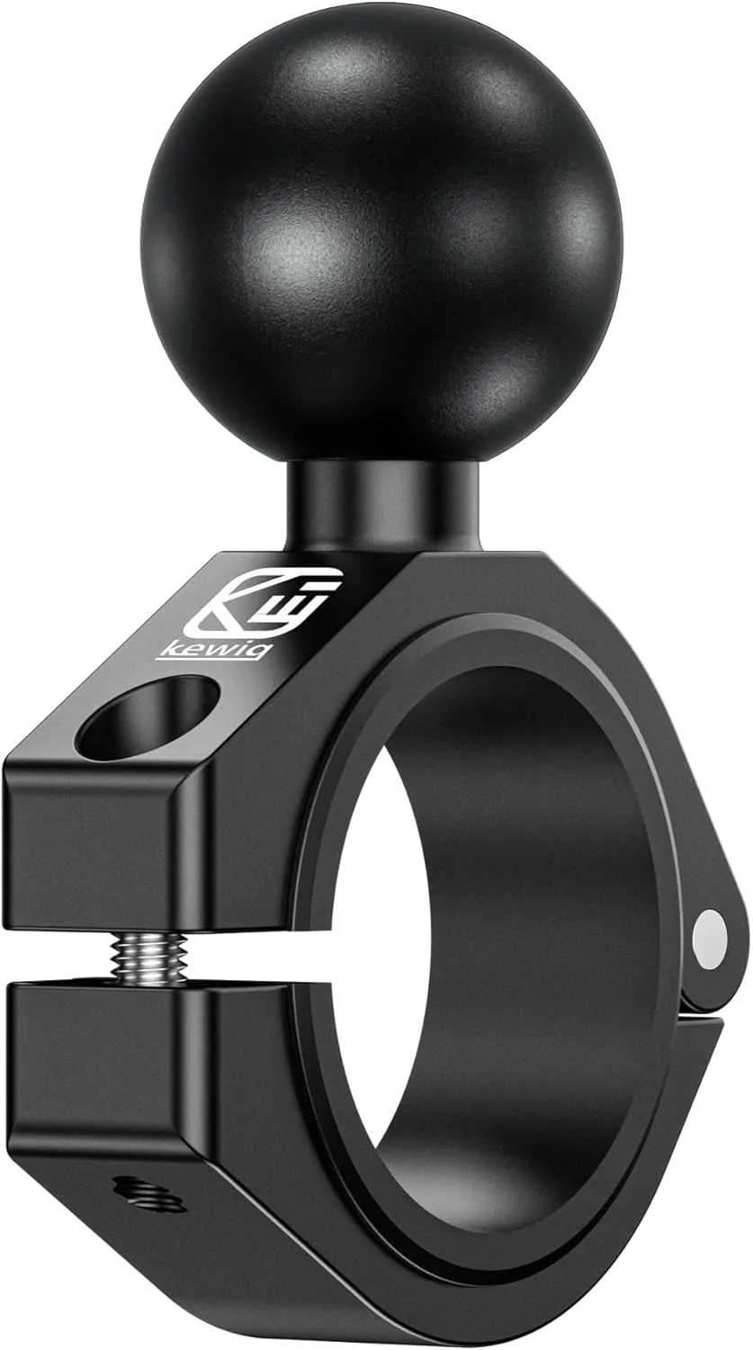BRCOVAN 1.5'' Ball Large Round Rail Bar Clamp Mount, Aluminum Alloy, Fit for ATV UTV Roll Cages 1.5'' 1.65'' 1.75'' 1.85'' 2'' in Diameter, Fit for RAM Mounts C Size Ball Double Socket Arm