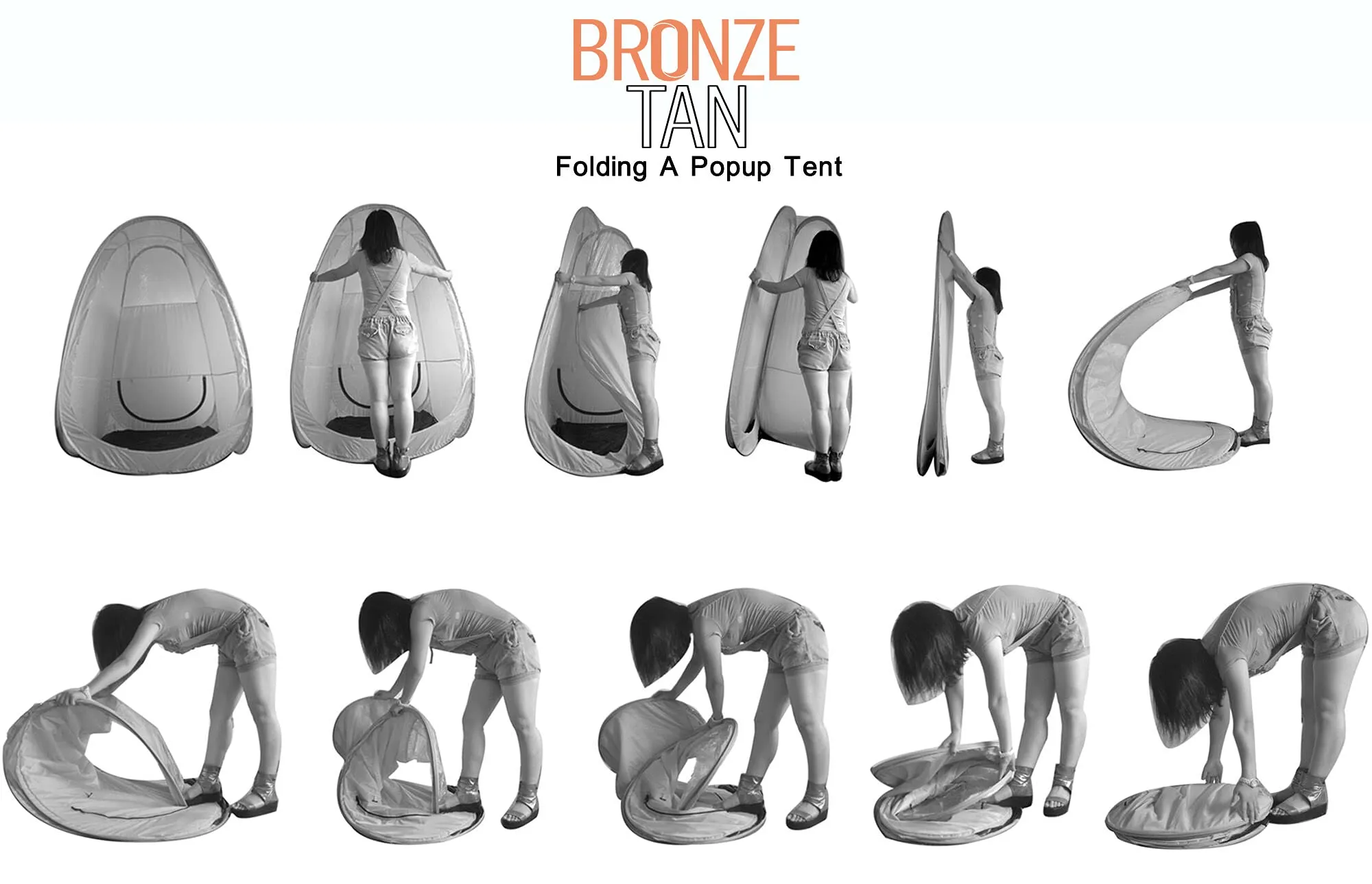 Bronze Tan Pop Up Spray Tan Tent for Professionals - Waterproof Booth With FREE Portable Carrying Case - Self Tanning Black