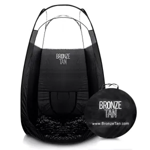 Bronze Tan Pop Up Spray Tan Tent for Professionals - Waterproof Booth With FREE Portable Carrying Case - Self Tanning Black