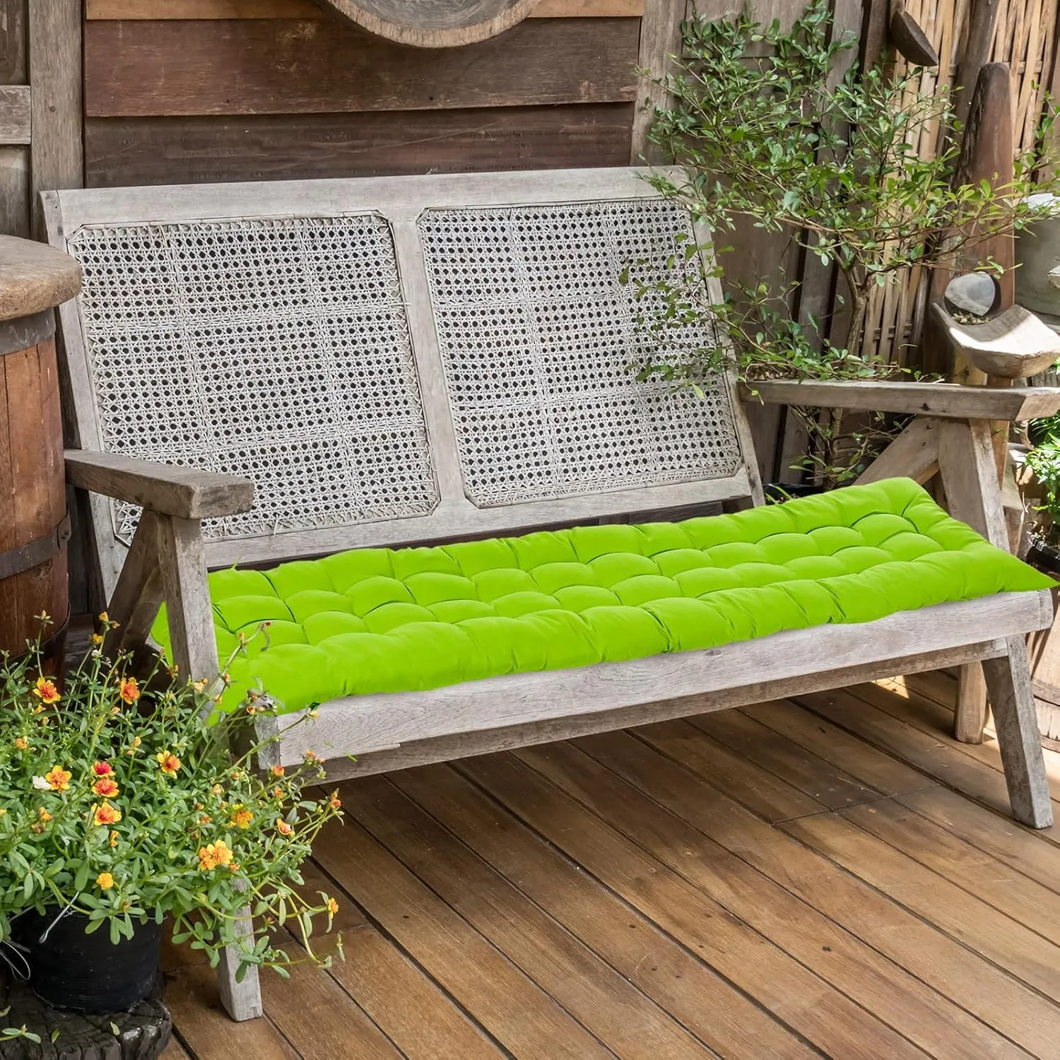 Bucherry 67 x 19 Inch Chaise Lounge Cushions Soft Lounge Chair Cushion Gravity Chair Cushion Sofa Lawn Furniture Cushion Pad with 6 Tie for Outdoor Indoor Patio Home Without Headrest (Green,2 Pcs)