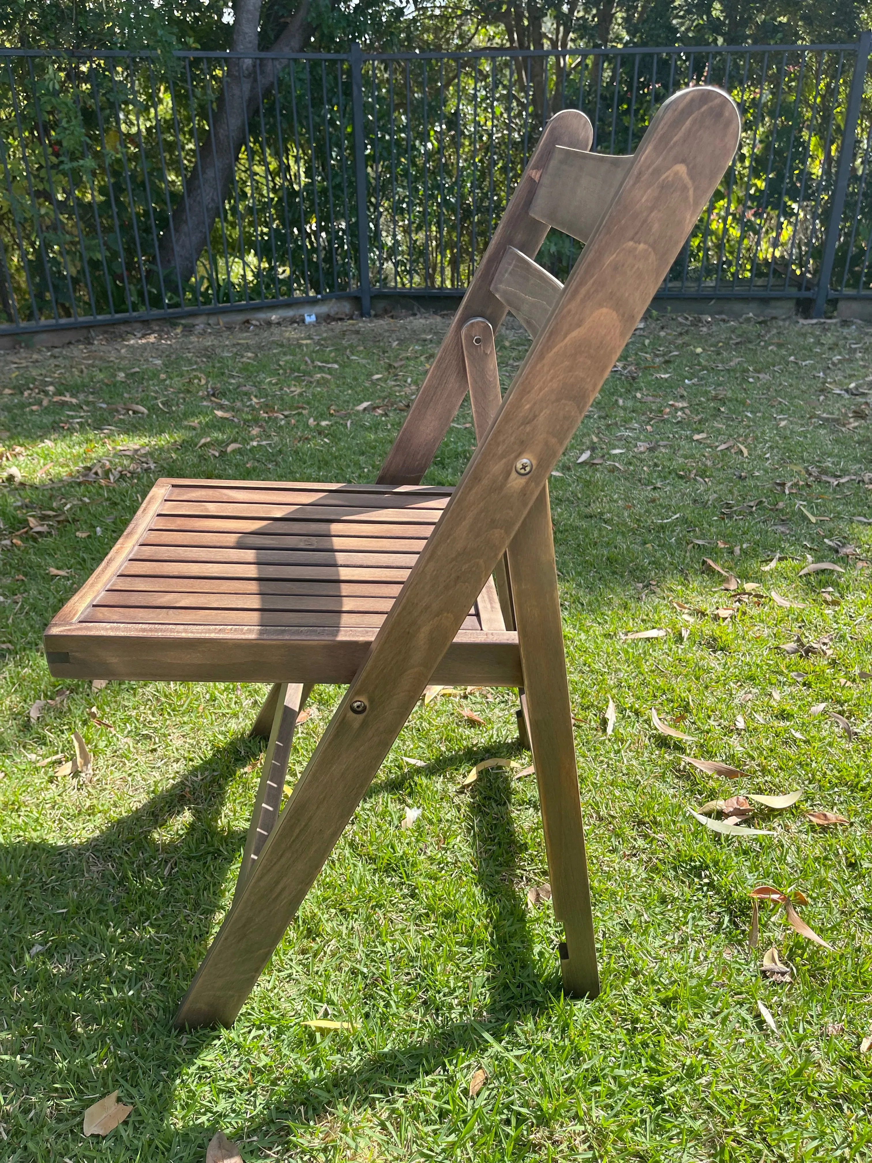 BULK 52  Slatted Americana Chairs - Dark Timber