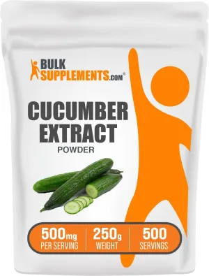 BulkSupplements.com Cucumber Extract Powder - Cucumber Supplement, Cucumber Powder, for Hydration - Vegan & Gluten Free, 500mg per Serving, 250g (8.8 oz) (Pack of 1)