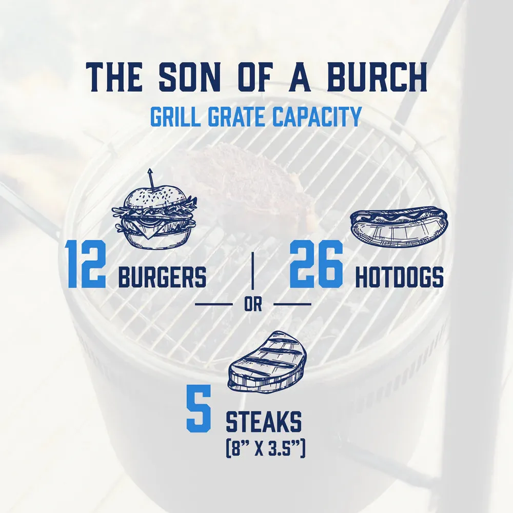 Burch Barrel Son of a Burch Charcoal Portable Tripod Grill | Great for Grilling & Smoking
