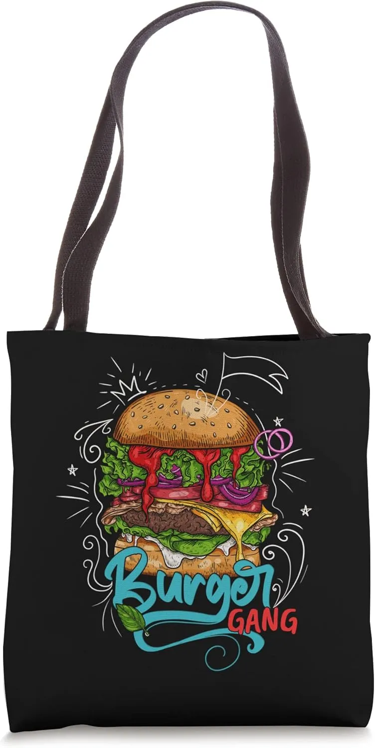 Burger Gang Flipping Burgers Tote Bag
