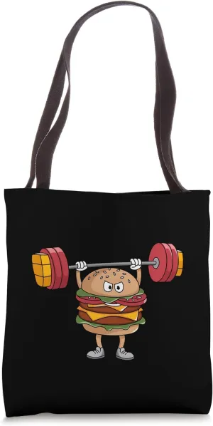 Burger Gym Workout Cheeseburger Hamburger Foodie Gift Tote Bag