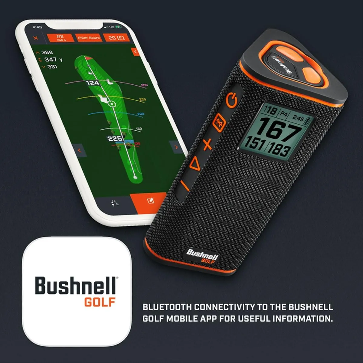 Bushnell Golf Wingman View GPS Speaker | LCD Screen, Magnetic Mount, Music & Audible Distances for 36,000  Courses, Wireless Remote, 36-Hole Battery, Hazard Info, Signature Series Golf Towel