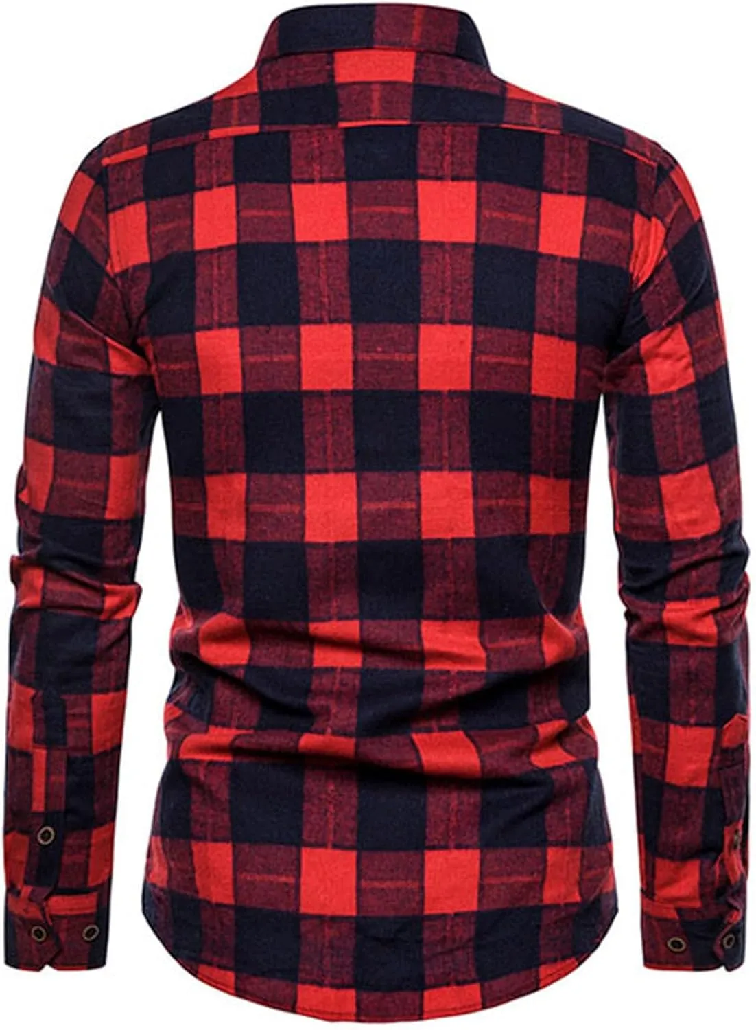 Button Down Shirt for Men Casual Plaid Y2K Shirt Slim Fit Lapel Long Sleeve Shirt Jacket Lightweight Flannel Shirts