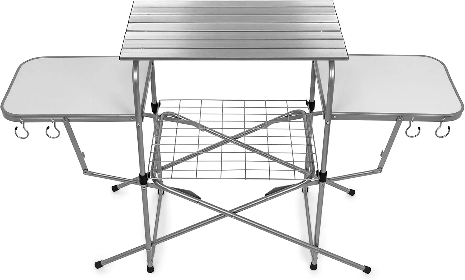 Camco Olympian Deluxe Portable Grill Table | Provides Plenty of Room for Grilling Gear | Ideal for Picnics, Camping, Boating, Tailgating, and Backyard BBQs | (57293)