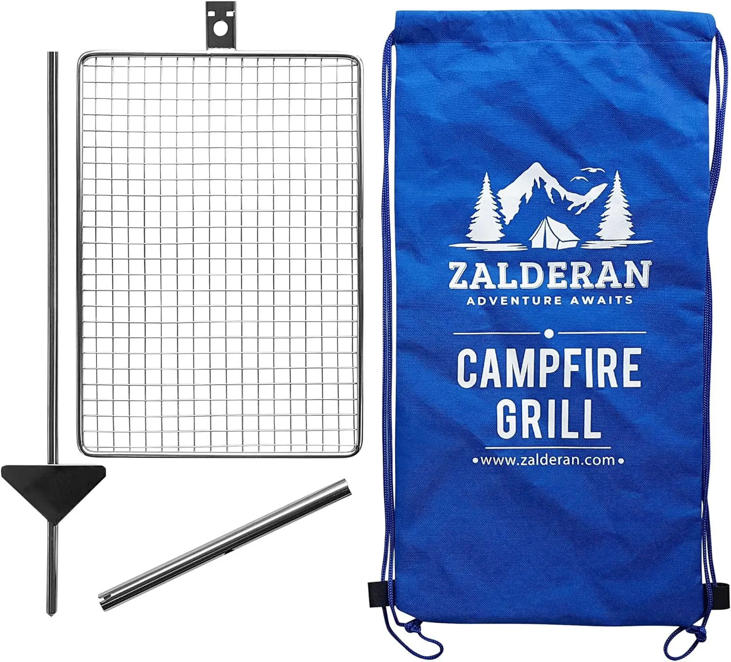 Campfire Grill Grate. Small Lightweight, Stainless Steel, Portable, Backpack Hiking Grill.