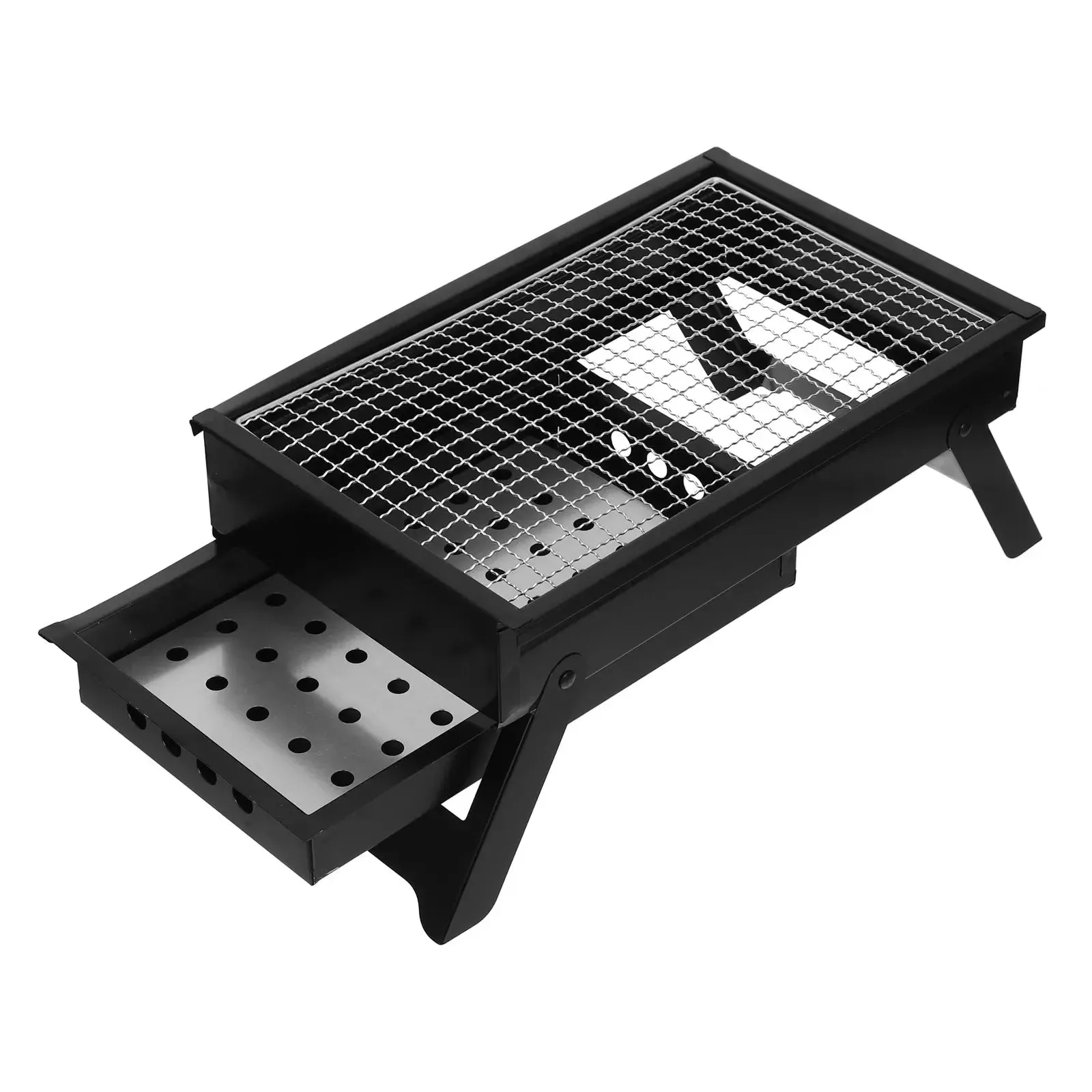 Camping Bbq Barbecue Cooking Lightweight Dad Stainless Travel Grill Small Charcoal Outdoor 1pc for Portable Folding Weather-resistant Steel Value-based