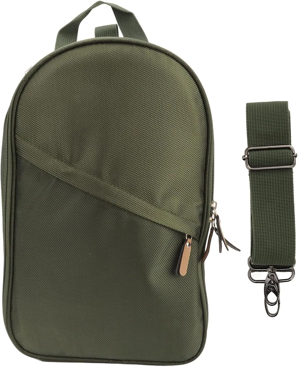 Camping Cooking Utensil Bag with Shoulder Strap, Grill Utensil Storage Bag, Portable Cookware Organizer Foldable Grill Hardware Tools BBQ Pouch (Green)