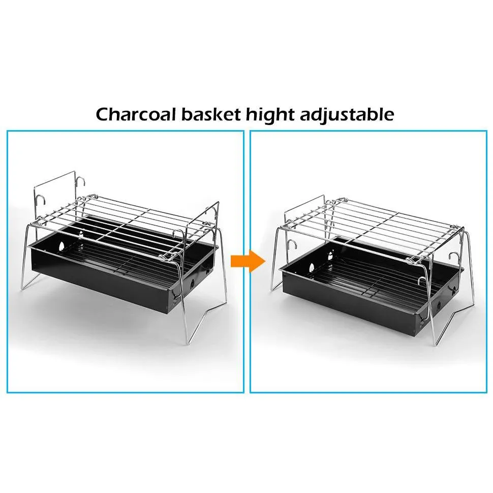 Camping Grill Barbecue Tool Folding & Lightweight Steel Mesh Portable