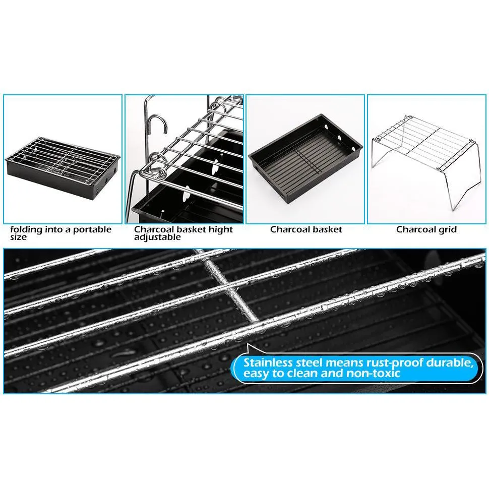 Camping Grill Barbecue Tool Folding & Lightweight Steel Mesh Portable