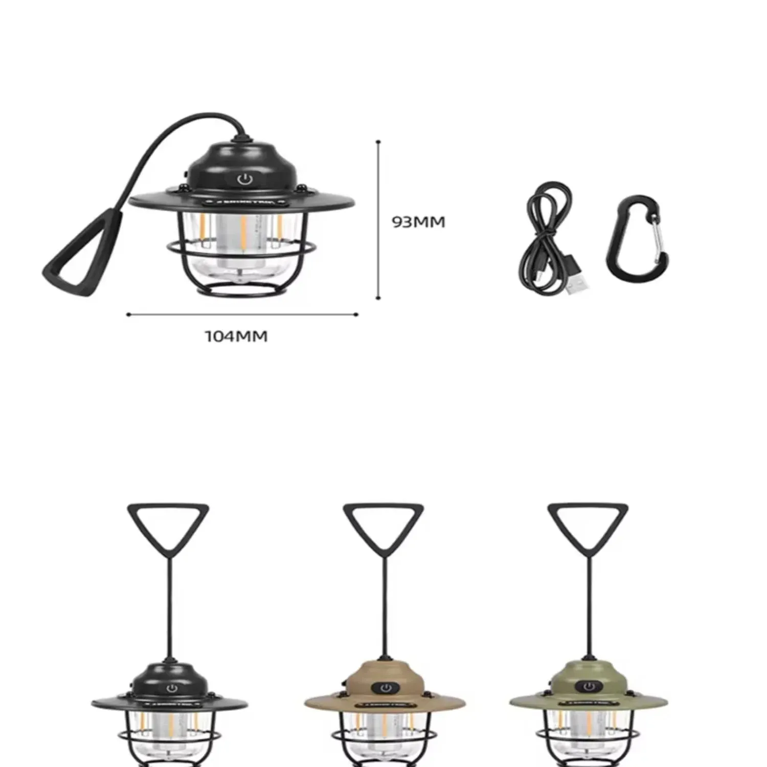 Camping USB Rechargeable Tent Light Camping Hanging Lamp Gear