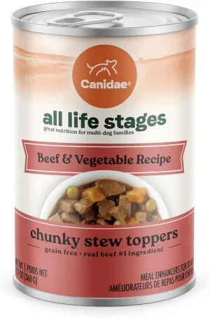 Canidae All Life Stages Wet Dog Food, Chunky Stew Toppers, Beef & Vegetable Recipe, 12.7 oz. (Case of 6)