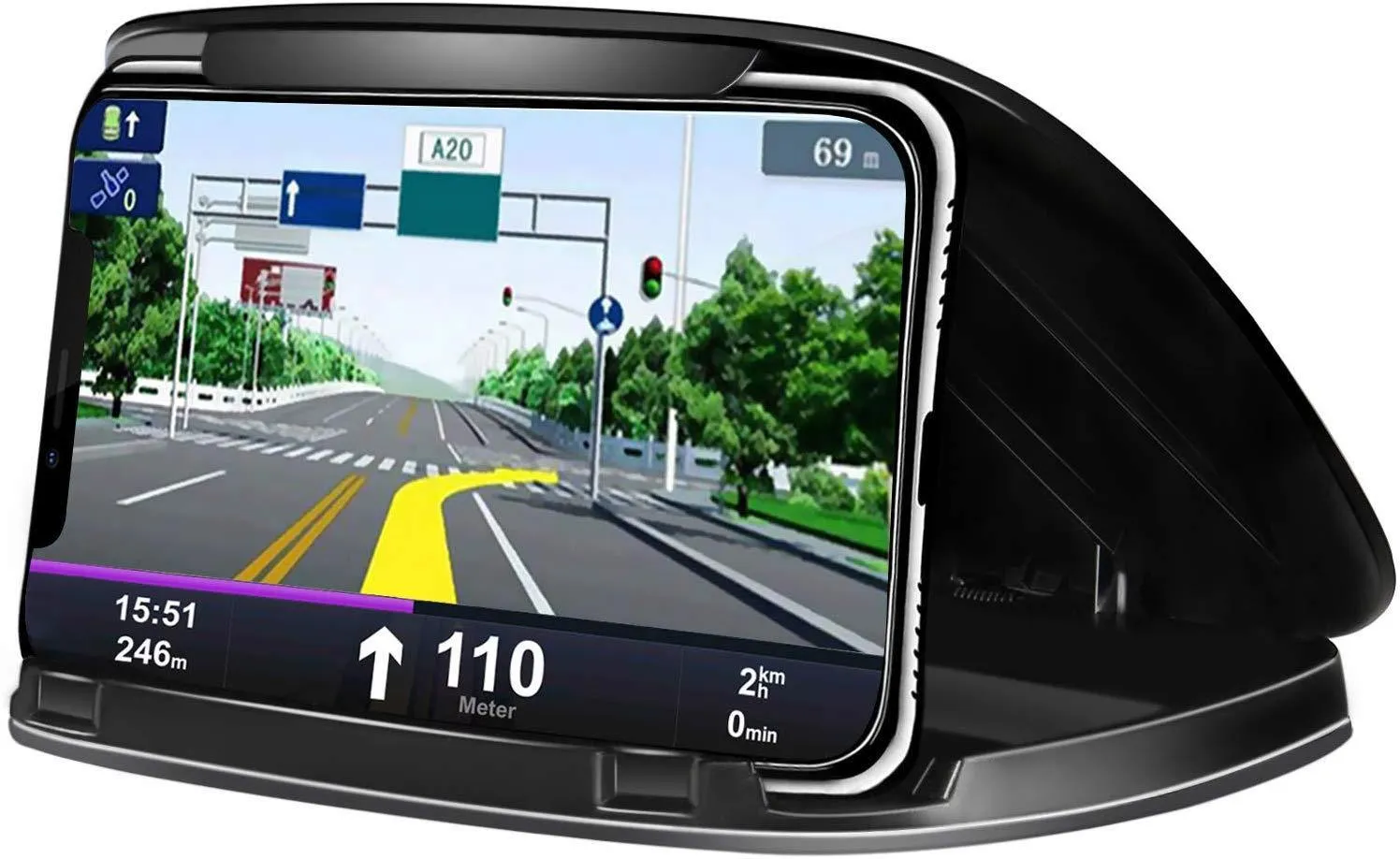 Car Phone Holder Dashboard, Cell Car Phone Mount, Durable Dash Cell Phone Holder for Car Cradle Compatible for iPhone 11 Pro Max XS XR X 8 8  7 7  6 Samsung Galaxy Note 10 S10 Smartphones and GPS