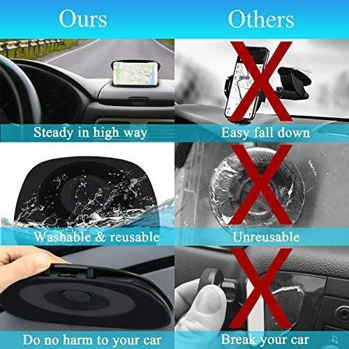 Car Phone Holder Dashboard, Cell Car Phone Mount, Durable Dash Cell Phone Holder for Car Cradle Compatible for iPhone 11 Pro Max XS XR X 8 8  7 7  6 Samsung Galaxy Note 10 S10 Smartphones and GPS