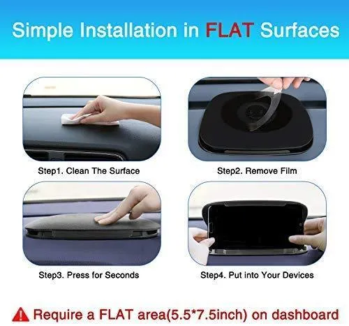 Car Phone Holder Dashboard, Cell Car Phone Mount, Durable Dash Cell Phone Holder for Car Cradle Compatible for iPhone 11 Pro Max XS XR X 8 8  7 7  6 Samsung Galaxy Note 10 S10 Smartphones and GPS
