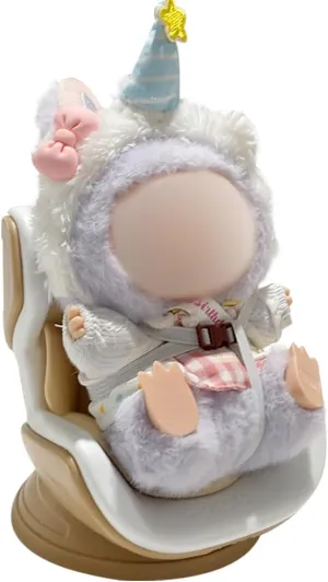 Car Seat for Plush Dolls Removable Air Vent Clip Sofa for 3.94"-6.7" Plush Doll Creative Desktop Display Portable Toy Protector Chair Compatible with Various Autos Brown White