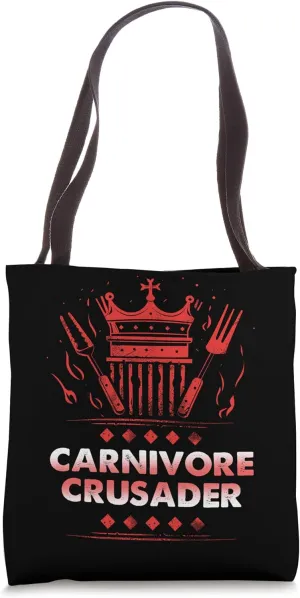 Carnivore Crusader BBQ King Emblem Tote Bag