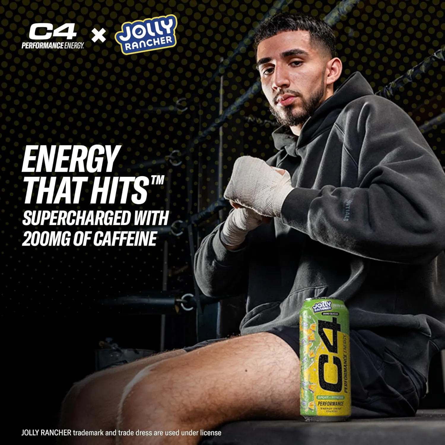 Cellucor C4 Performance Energy Drink | JOLLY RANCHER Green Apple | Zero Sugar Carbonated Preworkout Energy | 200mg Caffeine with Beta Alanine | 16 Fl Oz (12 Pack)