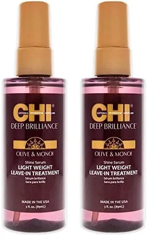 CHI Deep Brilliance Shine Serum Lightweight Leave-In, Purple, 3 Ounce (Pack of 2)