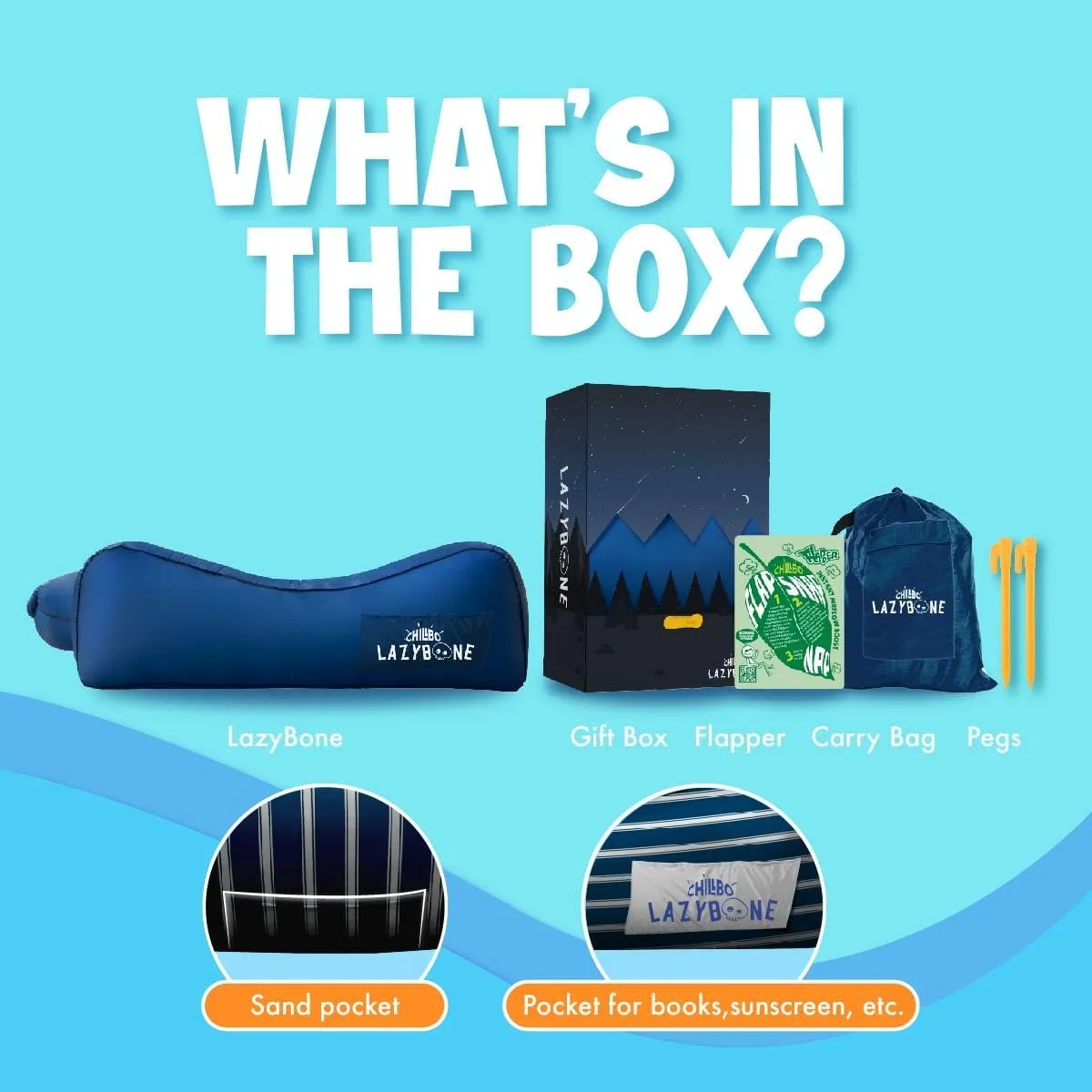 Chillbo Inflatable Couch – Cool Inflatable Chair. Upgrade Your Camping Accessories. Easy Setup is Perfect for Hiking Gear, Beach Chair and Music Festivals.