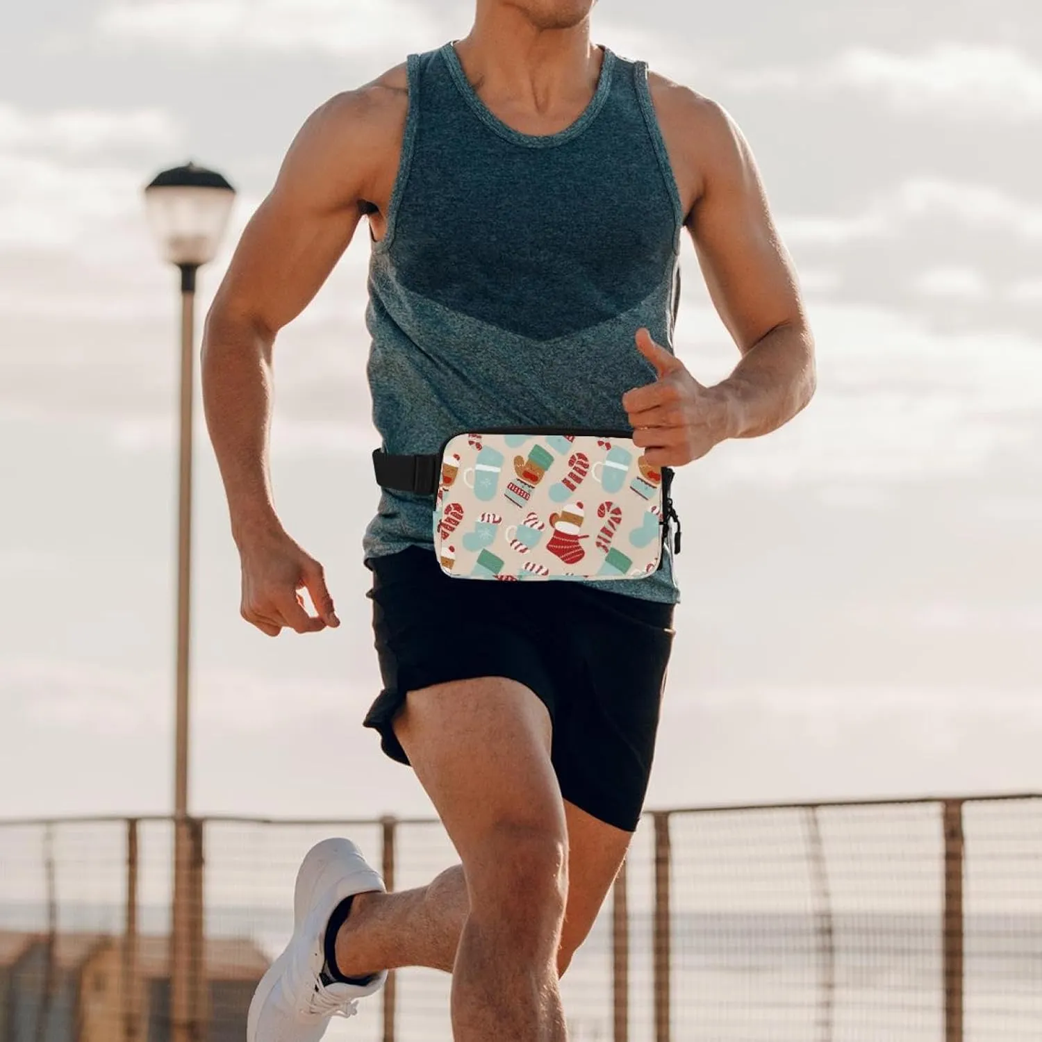 Christmas Elements-3 Unisex Style Fanny Pack: Fashion Waist Packs, Crossbody Bags Sport Slim Fashionable for Jogging Hiking Hiker Woman Man