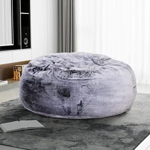 Classic 5ft Faux Fur Memory Foam Bean Bag for Cozy Relaxation, Soft and Comfortable Living Room Lounger, Purple