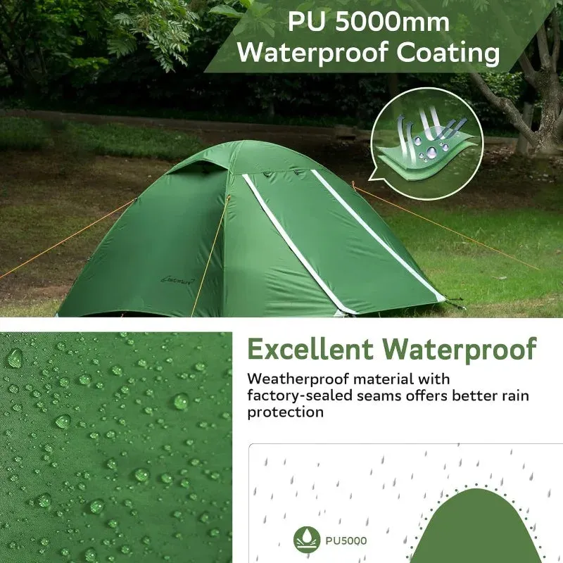 Clostnature Lightweight Backpacking Tent - 3 Season Ultralight Waterproof Camping Tent, Large Size Easy Setup Tent for Family,