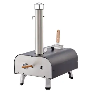 CO-Z Outdoor Pizza Oven, Portable Wood Pellet Pizza Oven with 12 Inch Pizza Stone Pizza Cutter Transport Bags More, Stainless Steel Wood Fired Pizza Oven for Outside Cooking with Accessories, Black