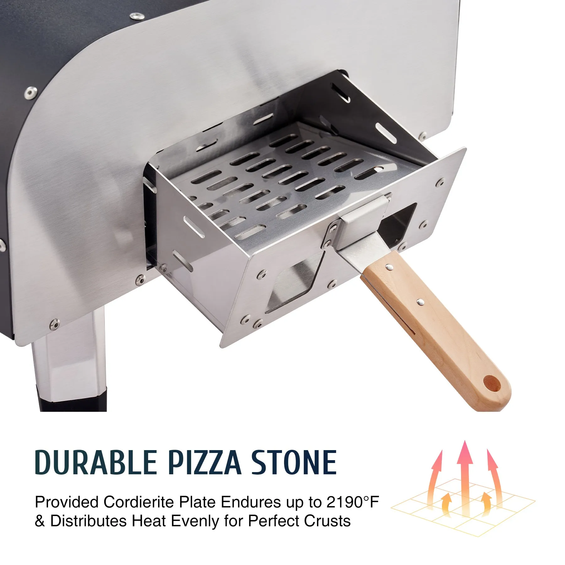 CO-Z Outdoor Pizza Oven, Portable Wood Pellet Pizza Oven with 12 Inch Pizza Stone Pizza Cutter Transport Bags More, Stainless Steel Wood Fired Pizza Oven for Outside Cooking with Accessories, Black