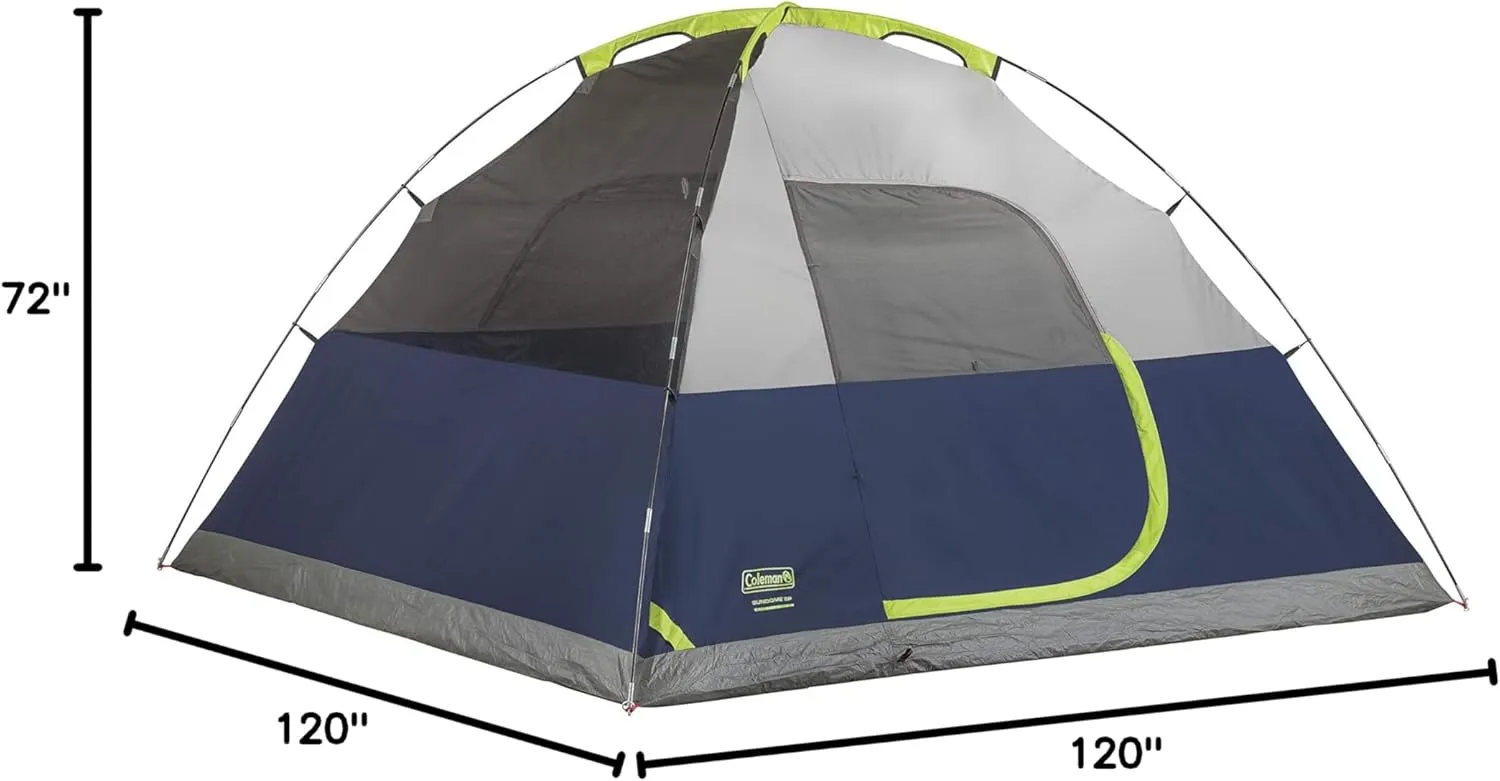 Coleman Sundome Tent with Rainfly, Weatherproof Tent Sets Up in 10 Mins