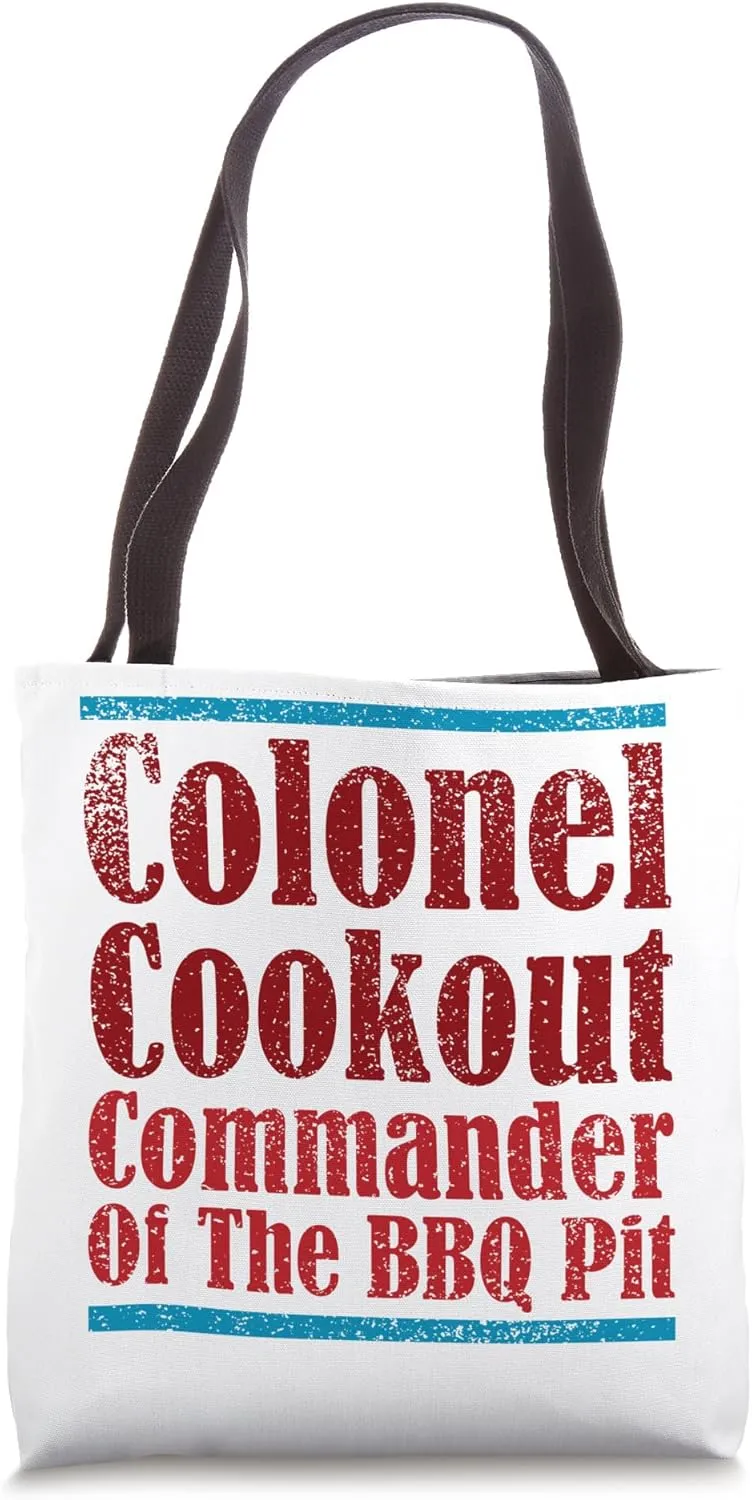 Colonel Cookout Commander Of The BBQ Pit Barbecue Smoker Tote Bag