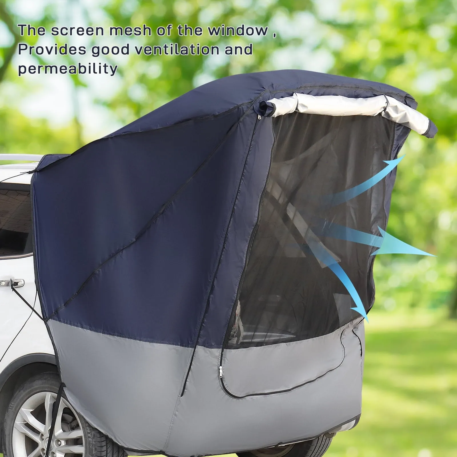 COOKCOK SUV Rear Tent Camping Tent, Silver Tape Hardcore, Navy Blue Dark Gray, 28.3"L x 4.5"W x 4.5"H