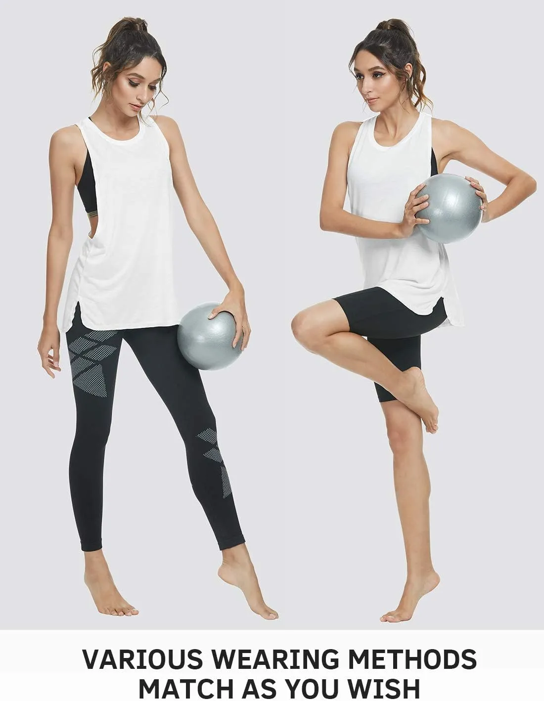 Cosy Pyro Workout Tank Tops for Women Lightweight Running Tanks Basic Gym Tops Sleeveless Athletic Yoga Shirts-4 Pack
