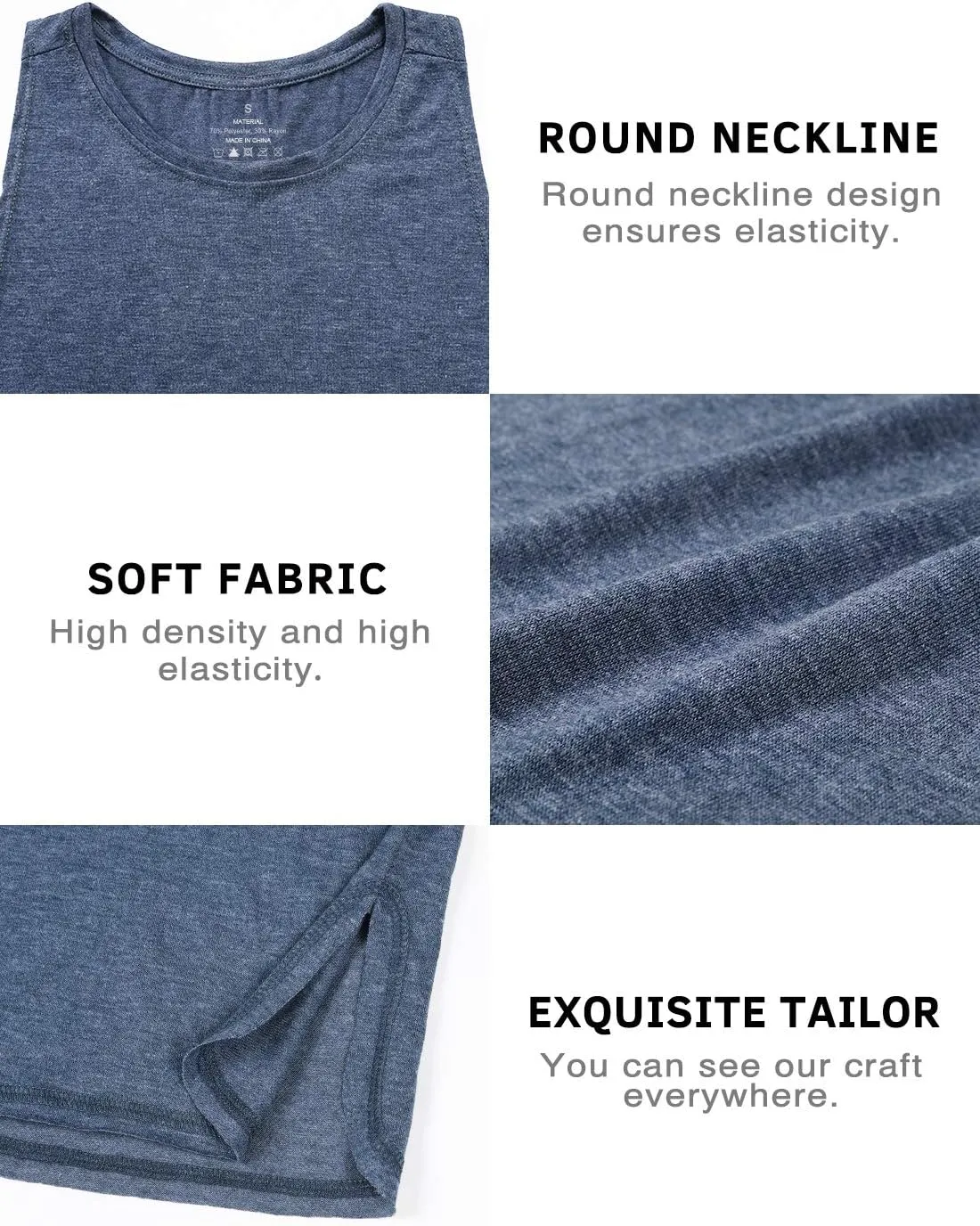 Cosy Pyro Workout Tank Tops for Women Lightweight Running Tanks Basic Gym Tops Sleeveless Athletic Yoga Shirts-4 Pack