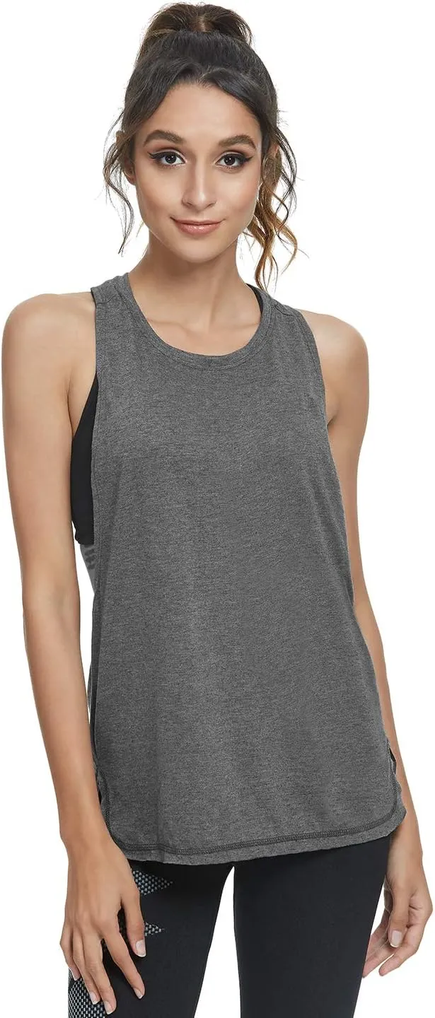 Cosy Pyro Workout Tank Tops for Women Lightweight Running Tanks Basic Gym Tops Sleeveless Athletic Yoga Shirts-4 Pack