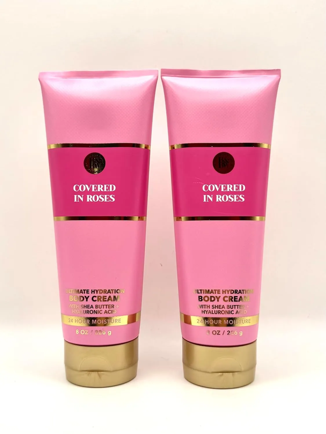 Covered in Roses Ultimate Hydration Body Cream, 24 Hour Moisture with Shea Butter and Hyaluronic Acid, Ruby Berries Scent, 8 oz, Pack of 2