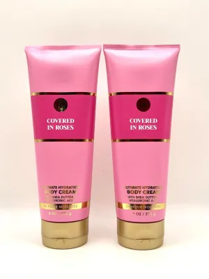 Covered in Roses Ultimate Hydration Body Cream, 24 Hour Moisture with Shea Butter and Hyaluronic Acid, Ruby Berries Scent, 8 oz, Pack of 2