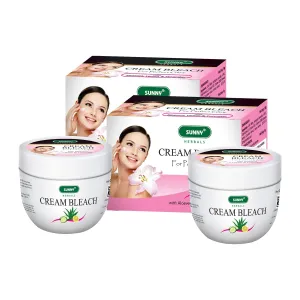 Cream Bleach with Aloe Vera, Cucumber & Lemon, Whitens, Brightens, Radiant Skin, Vitamin C for Spotless Look, 30gm Bleach   8gm Powder (Pack of 2)