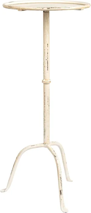 Creative Co-Op Metal Cocktail, Antique White Martini Table