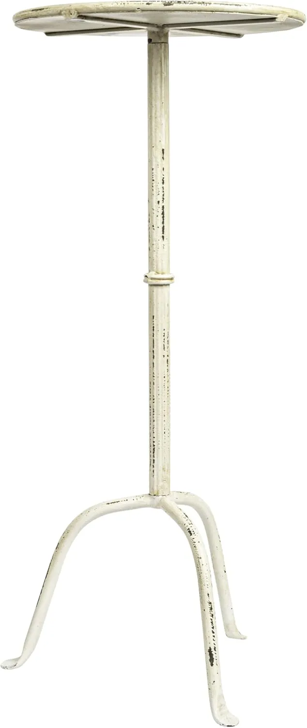 Creative Co-Op Metal Cocktail, Antique White Martini Table