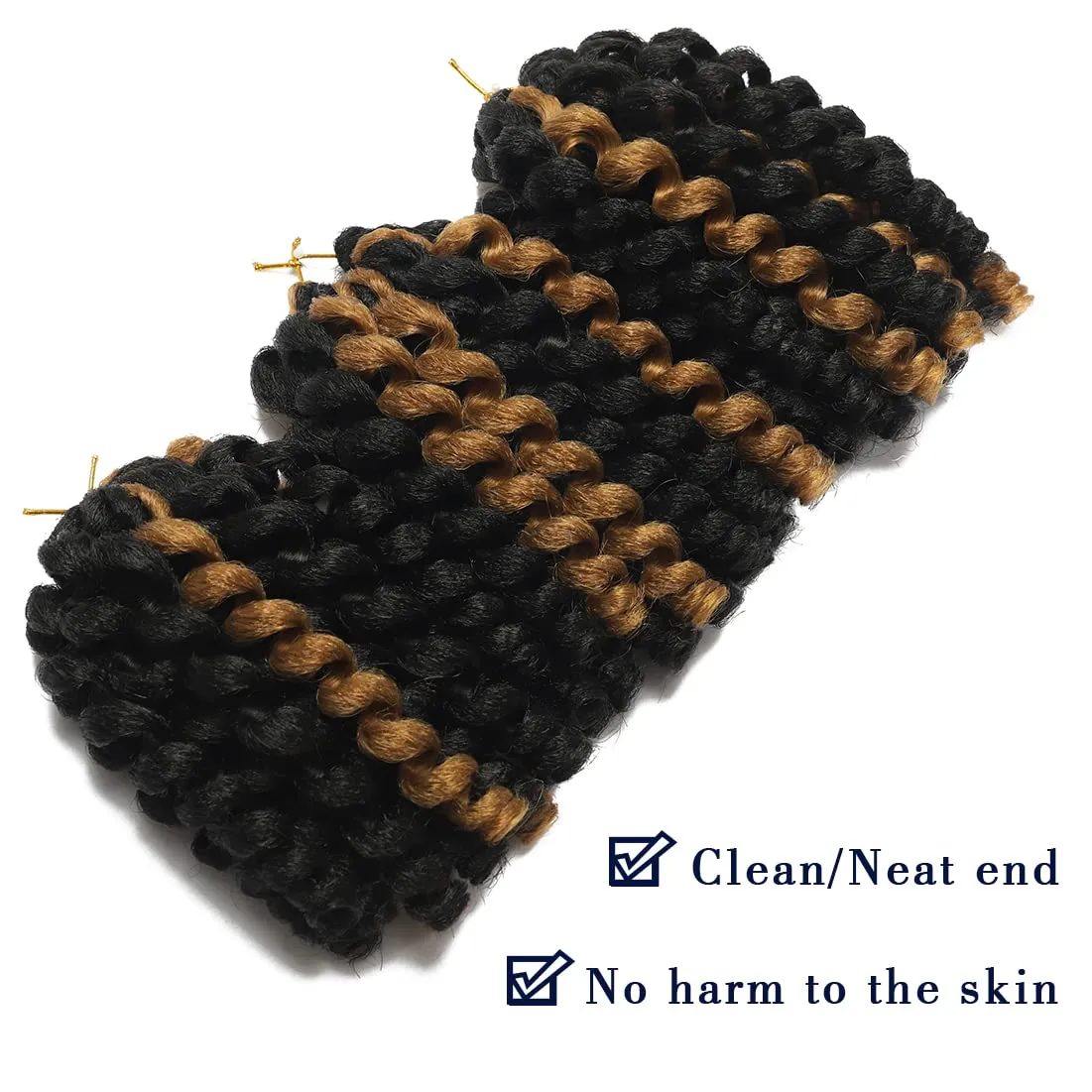 Crochet Braids Hair 8 Inch 3 Pack Jamaican Bounce Wand Curl Crochet Hair Synthetic Braiding Hair Extension Twist Crochet Hair (3PCS,1BP27)