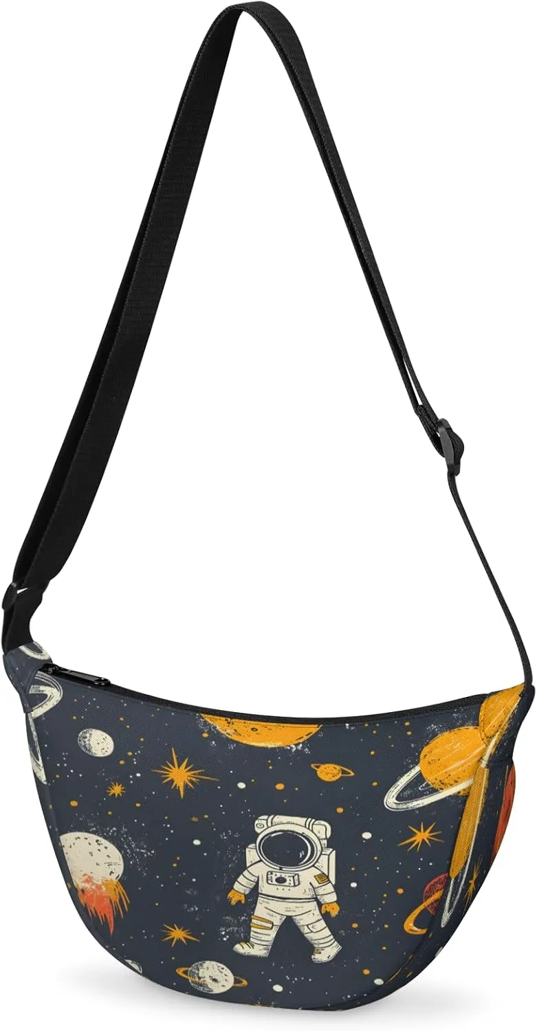 Crossbody Bag for Women Men, Lightweight Small Sling Hobos Dumpling Bag Crescent Purse, Crescent Moon Bags