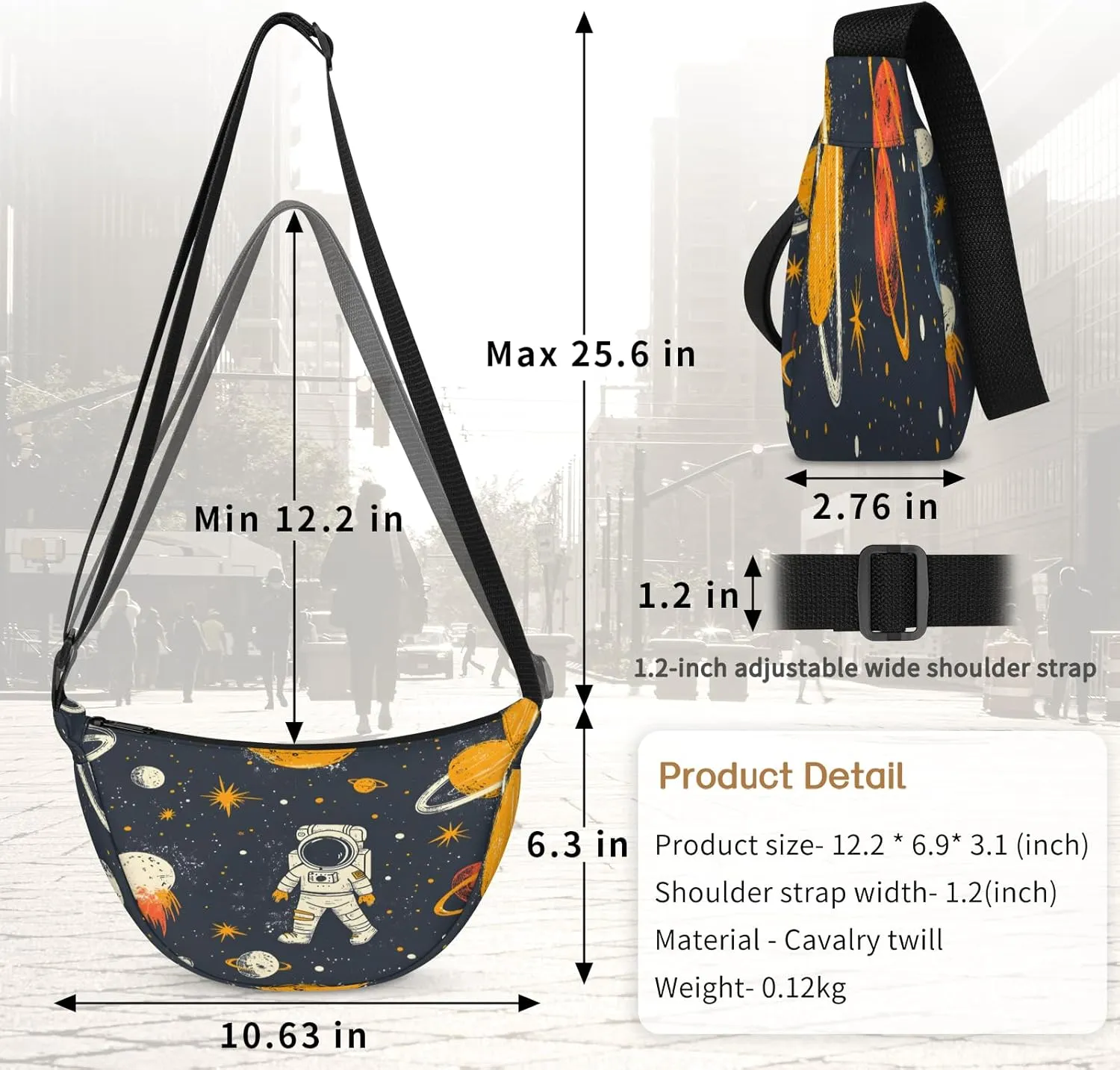 Crossbody Bag for Women Men, Lightweight Small Sling Hobos Dumpling Bag Crescent Purse, Crescent Moon Bags
