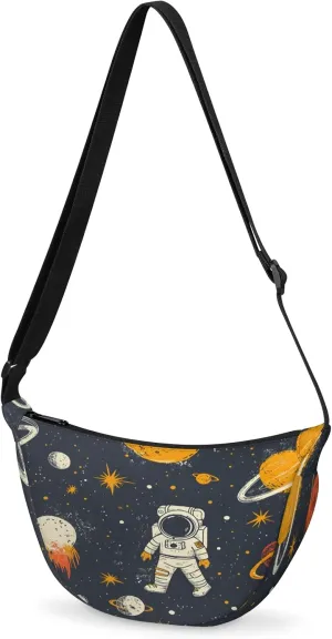 Crossbody Bag for Women Men, Lightweight Small Sling Hobos Dumpling Bag Crescent Purse, Crescent Moon Bags