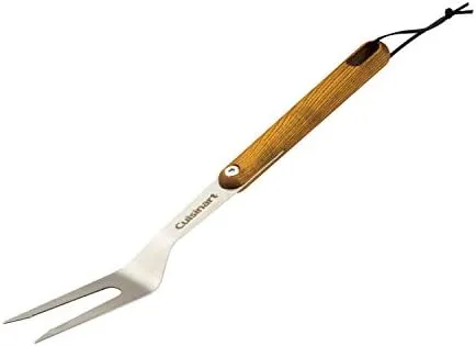 Cuisinart CGS-1100 (Spatula, Locking Tongs, Fork, Basting Brush) 4-Piece Grill Tool Set, Ash Wood Handle