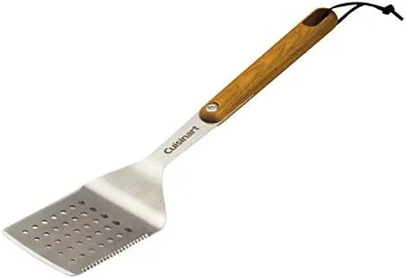 Cuisinart CGS-1100 (Spatula, Locking Tongs, Fork, Basting Brush) 4-Piece Grill Tool Set, Ash Wood Handle